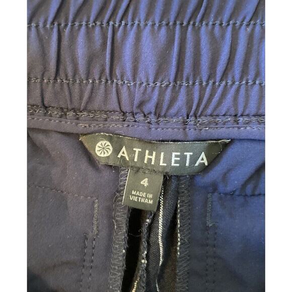 Athleta Striped Wide Leg Pants Size 4 Women’s Navy - Picture 3 of 9